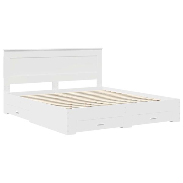 vidaXL Bedframe met lade met hoofdeinde met opslag Bewerkt hout