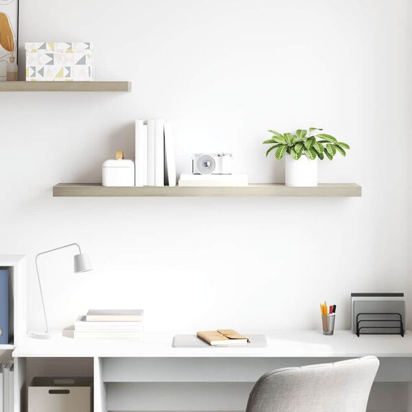 vidaXL Wandschap zwevend 120x23,5x3,8 cm MDF eikenkleurig