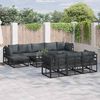 vidaXL Tuin Sofa Set 10 pcs Zwart Aluminium