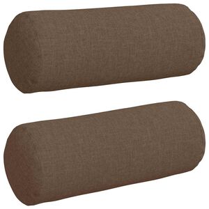vidaXL Bolster Kussens 2 stuks Bruin &Oslash; 15 x 40 cm Stof