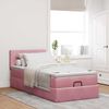 vidaXL Ottoman bed met matras 100x200 cm fluweel roze