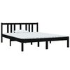 vidaXL Bedframe massief hout zwart 140x190 cm