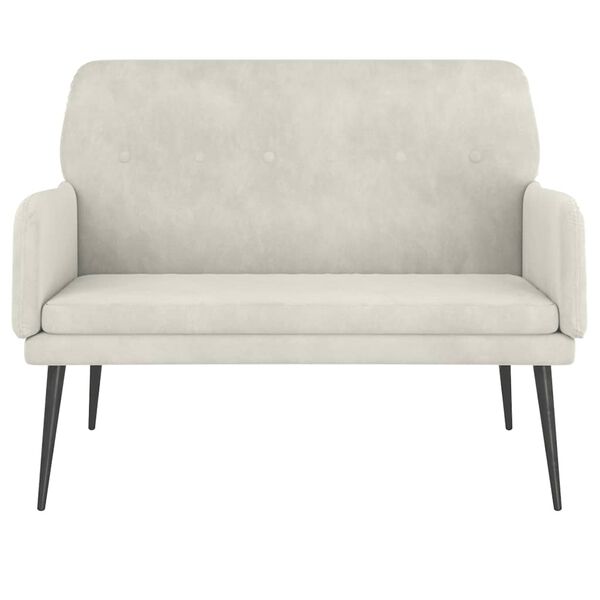 vidaXL Bankje 108x79x79 cm fluweel cr&egrave;mekleurig