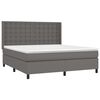 vidaXL Boxspring met matras kunstleer grijs 160x200 cm