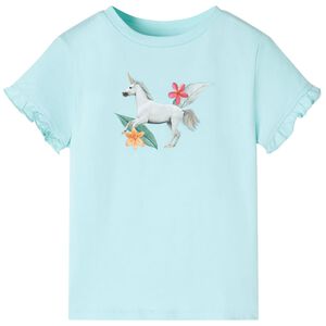 Kindershirt met korte mouwen 104 lichtzeeblauw