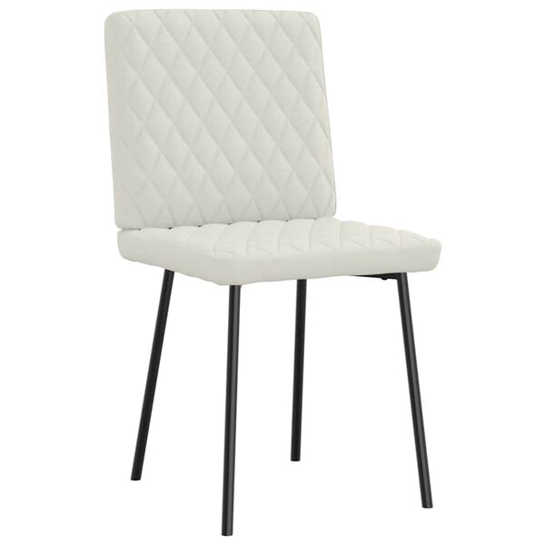 vidaXL Eetkamerstoelen 2 st fluweel crèmekleurig