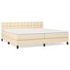 vidaXL Boxspring met matras stof cr&egrave;mekleurig 200x200 cm