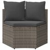 vidaXL 2-delige Loungeset met kussens poly rattan grijs