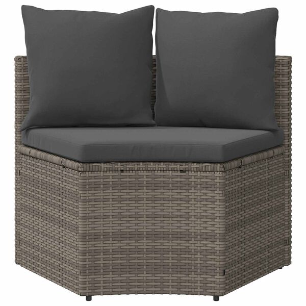 vidaXL 2-delige Loungeset met kussens poly rattan grijs