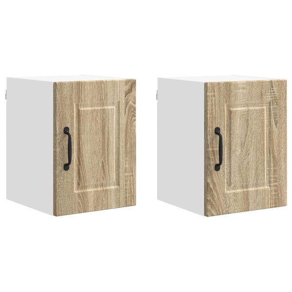 vidaXL Keukenkast 2 pcs Sonoma Eiken 30 x 31 x 40 cm Bewerkt hout