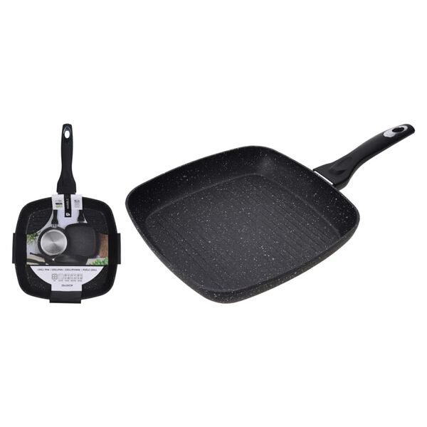 Excellent Houseware Grillpan 26x26x4,5 cm gesmeed aluminium