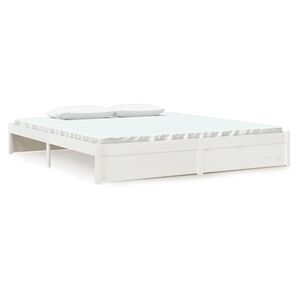 vidaXL Bedframe massief hout wit 180x200 cm