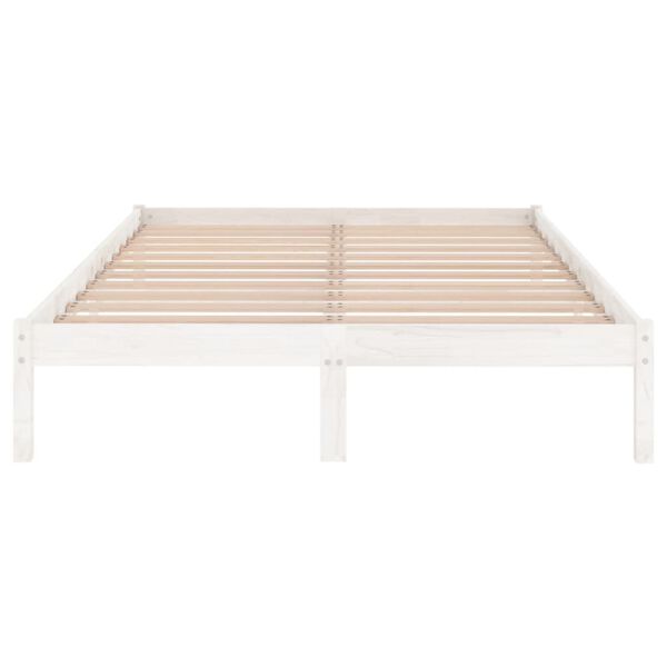 vidaXL Bedframe massief hout wit 180x200 cm
