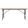 vidaXL Eettafel X-frame 180x90x75,5 cm massief grenenhout en staal