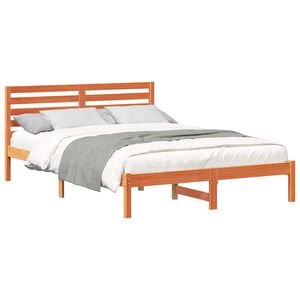 vidaXL Bedframe Wasbruin 140 x 210 cm Massief grenenhout