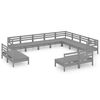 vidaXL 12-delige Loungeset massief grenenhout grijs