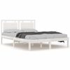vidaXL Bedframe massief hout wit 200x200 cm