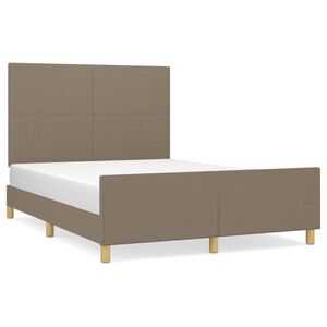 vidaXL Bedframe zonder matras stof taupe 140x190 cm
