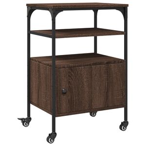 vidaXL Printerkastje 3-laags 50x40x76 cm bewerkt hout bruin eiken