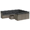 vidaXL 11-delige Loungeset met kussens poly rattan grijs