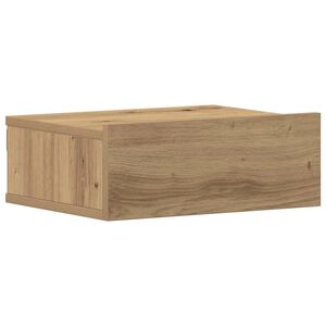 vidaXL Nachtkastje zwevend 40x32x15 cm bewerkt hout artisanaal eiken
