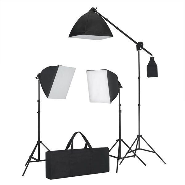 vidaXL Fotostudioset met lampen, achtergrond en reflector