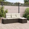 vidaXL Bankstel met kussen 4 pcs poly rattan
