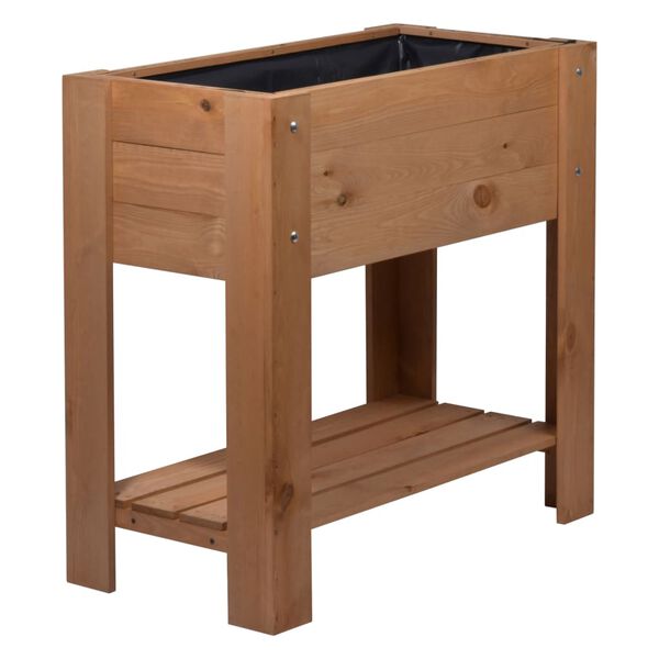 dobar Plantenbak met schap Urban verhoogd rechthoekig naturel