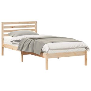 vidaXL Bedframe met hoofdeinde Bruin 90 x 220 cm Massief grenenhout