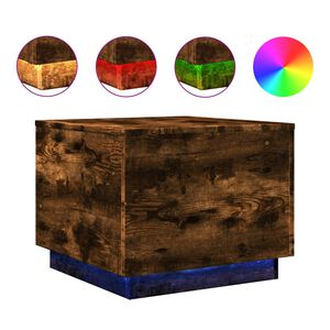 vidaXL Salontafel met metalen poten 50x50x40 cm gerookt eikenkleurig
