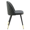 Venture Home Eetkamerstoelen 2 st Velvet leer-look zwart en messing