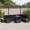 vidaXL Tuin Sofa Set 11 pcs Zwart Poly riet