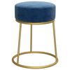 vidaXL Hocker rond fluweel blauw