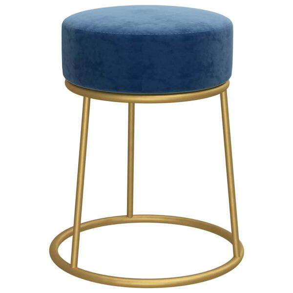 vidaXL Hocker rond fluweel blauw
