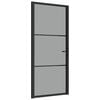 vidaXL Binnendeur 93x201,5 cm ESG-glas en aluminium zwart