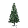 vidaXL Kunstmatig Voorverlicht Kerstboom Groen 120 cm PVC en Metaal