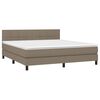vidaXL Boxspring met matras stof taupe 180x200 cm