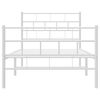 vidaXL Bedframe met hoofd- en voeteneinde metaal wit 90x190 cm