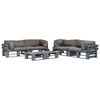vidaXL 6-delige Loungeset pallet met grijze kussens hout