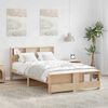 vidaXL Bedframe met hoofdeinde Bruin 135 x 190 cm Bewerkt hout