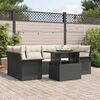vidaXL Tuin Sofa Set met kussen met opslag 7 pcs Zwart Poly riet