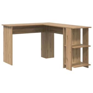 vidaXL Hoekbureau Artisan Eiken Bewerkt hout 140 x 113,5 x 75 cm