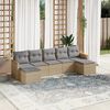 vidaXL 7-delige Loungeset met kussens poly rattan gemengd beige