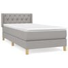 vidaXL Boxspring met matras stof lichtgrijs 80x200 cm