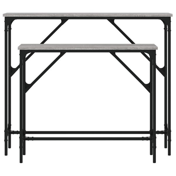 vidaXL Wandtafels 2 st bewerkt hout grijs sonoma eikenkleurig