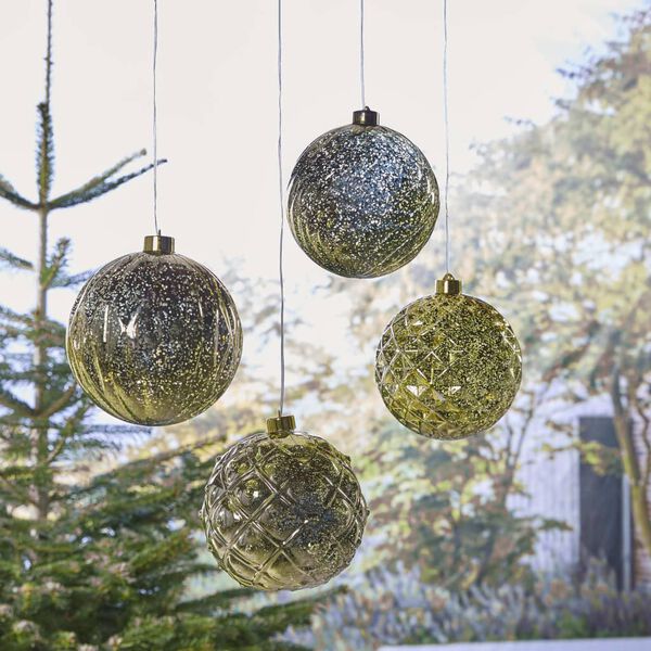 Luxform Hanglamp op batterijen Ball Swirl LED goudkleurig