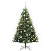 vidaXL Kunstkerstboom met scharnier 150 LEDs Groen 150 cm PVC en PE