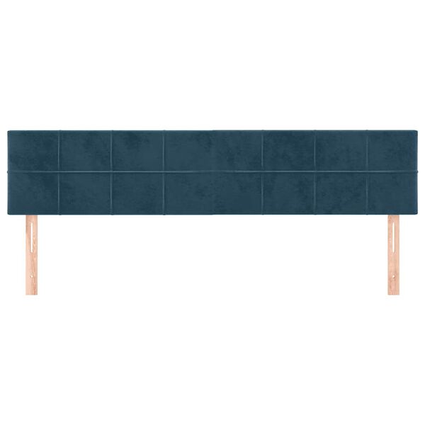 vidaXL Hoofdborden 200x5x78/88 cm fluweel donkerblauw