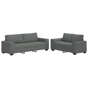 vidaXL 2-delige Loungeset met kussens stof donkergrijs