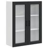 vidaXL Wandglas cabinet PORTO Zwart 80 x 31 x 100 cm Bewerkt hout